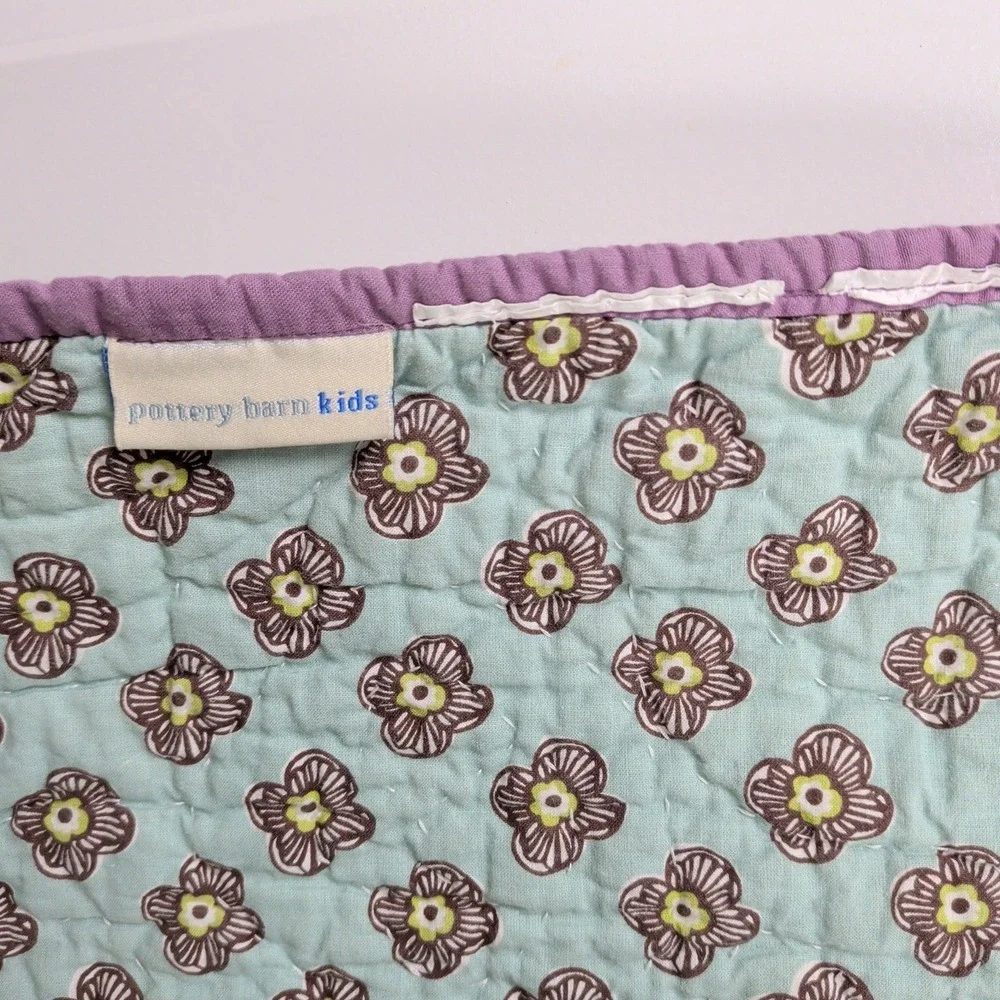 Pottery Barn Kids Brooklyn Crib Toddler Quilt Blanket Purple Mandala Floral